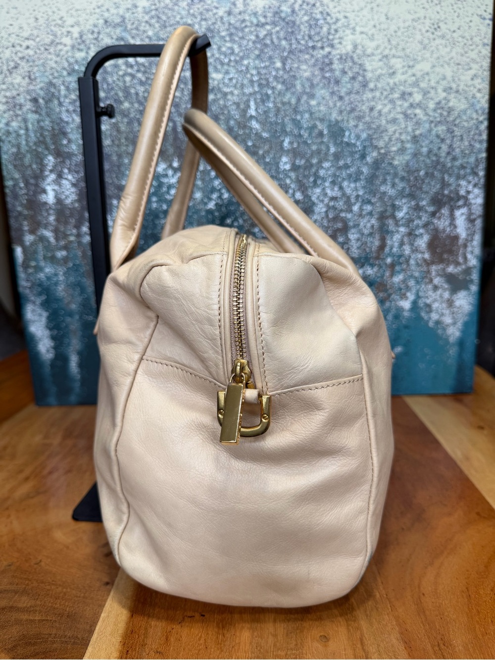 Tory Burch Quiet Luxury Classic HTF Archival Robinson Leather Bowler Cream Fair - Picture 5 of 13